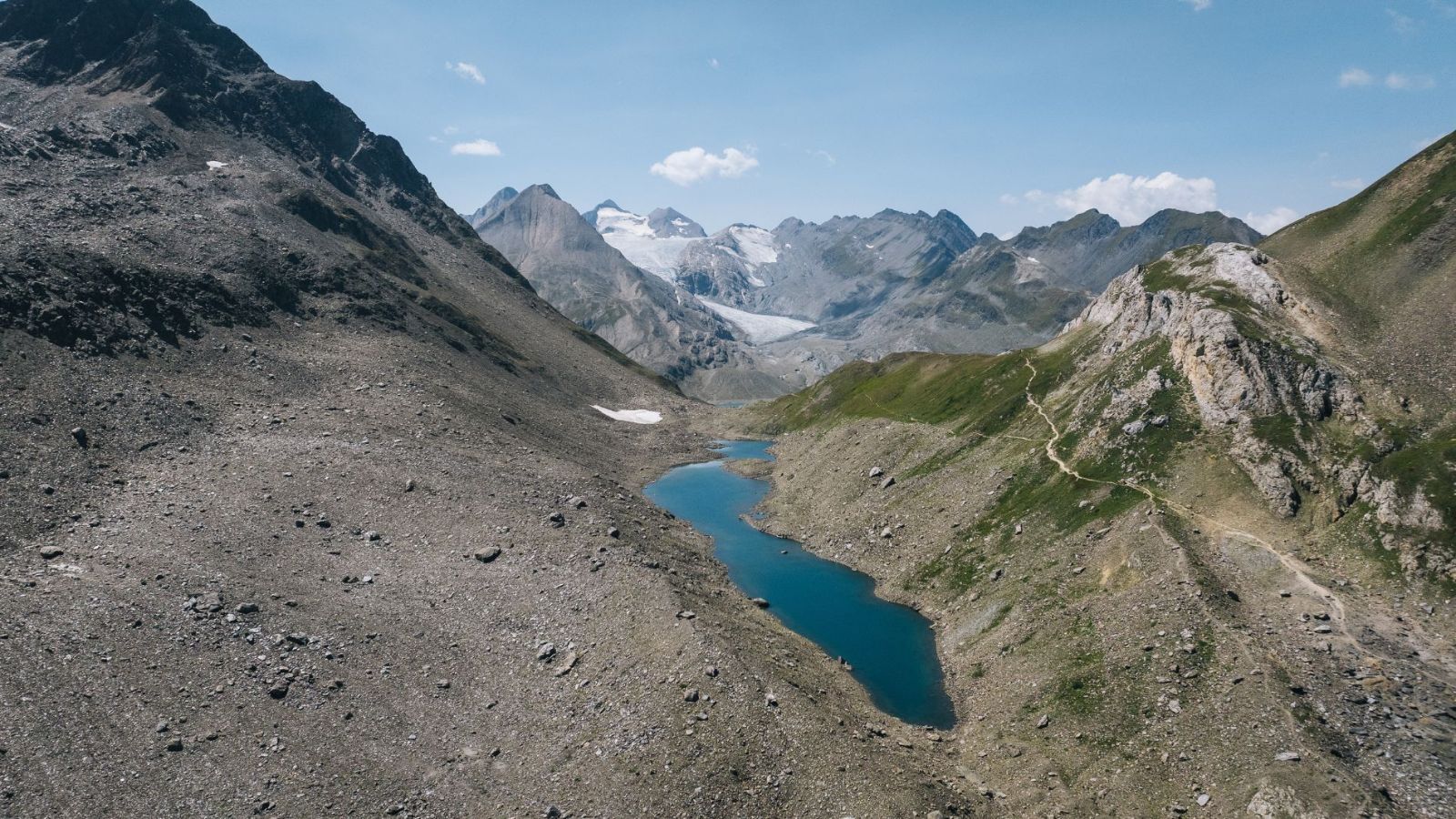 Alpine lake in upper Val Bedretto
